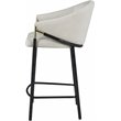 Pemberly Row Sloped Arm Counter Height Stool in Beige & Glossy Black - Set of 2