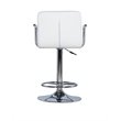 Pemberly Row Quilted Back Metal Swivel Bar Stool in Chrome and White - Set of 2