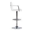 Pemberly Row Quilted Back Metal Swivel Bar Stool in Chrome and White - Set of 2