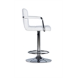 Pemberly Row Quilted Back Metal Swivel Bar Stool in Chrome and White - Set of 2