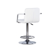 Pemberly Row Quilted Back Metal Swivel Bar Stool in Chrome and White - Set of 2