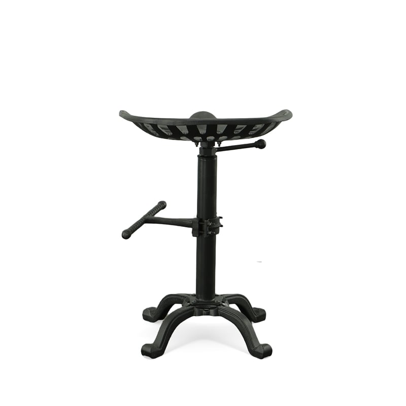 Pemberly Row Adjustable Tractor Seat Stool in Black - Set of 2