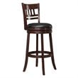 Pemberly Row Faux Leather Swivel Bar Stool in Dark Cherry - Set of 2