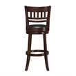 Pemberly Row Faux Leather Swivel Bar Stool in Dark Cherry - Set of 2