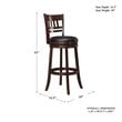 Pemberly Row Faux Leather Swivel Bar Stool in Dark Cherry - Set of 2
