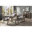 Pemberly Row Contemporary Bench in Black and Weathered Cherry