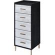 Pemberly Row Contemporary Jewelry Armoire in Black & Gold Finish