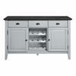 Pemberly Row Contemporary Server in Marble & Antique White Finish