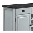 Pemberly Row Contemporary Server in Marble & Antique White Finish