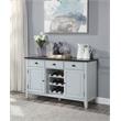 Pemberly Row Contemporary Server in Marble & Antique White Finish