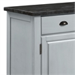 Pemberly Row Contemporary Server in Marble & Antique White Finish
