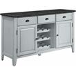 Pemberly Row Contemporary Server in Marble & Antique White Finish