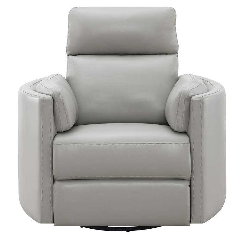Pemberly Row Modern Wooden Glider Recliner with Swivel in Gray