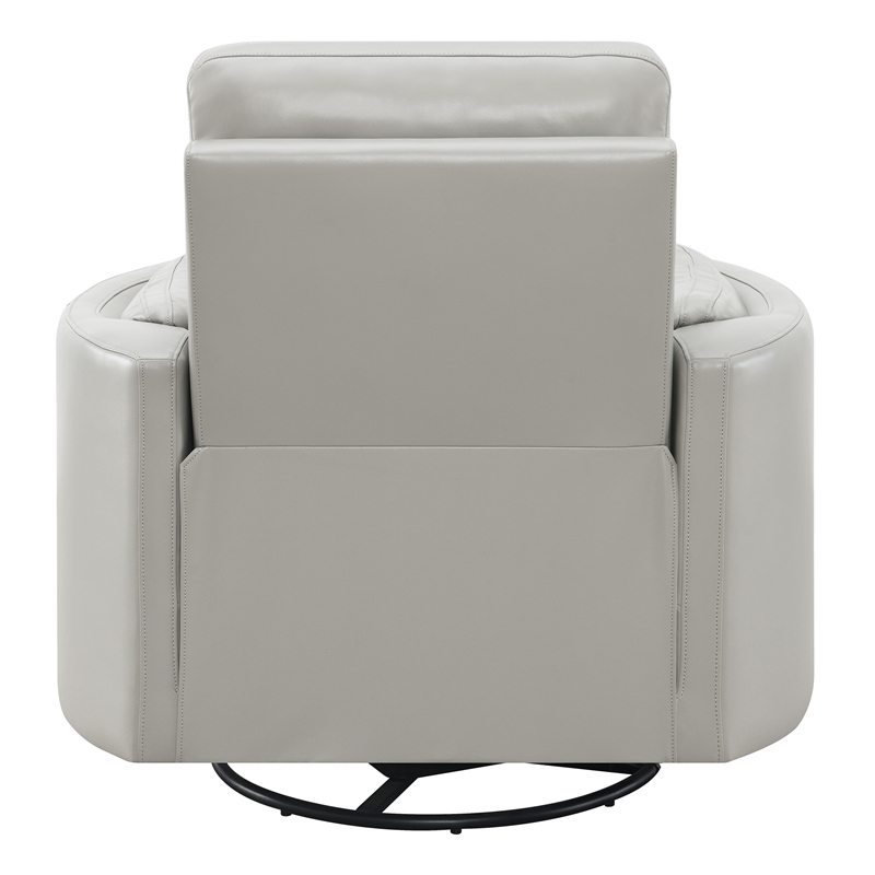 Pemberly Row Modern Wooden Glider Recliner with Swivel in Gray