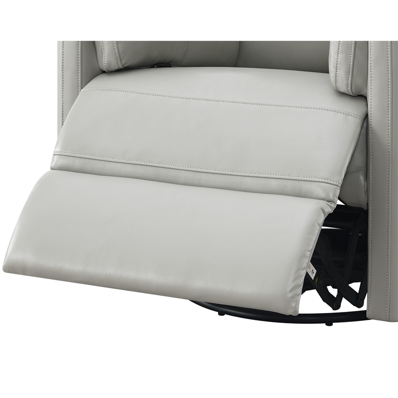 Pemberly Row Modern Wooden Glider Recliner with Swivel in Gray