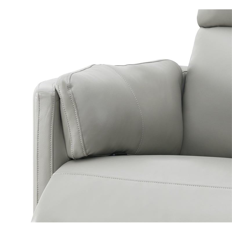 Pemberly Row Modern Wooden Glider Recliner with Swivel in Gray