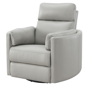 pemberly row modern wooden glider recliner with swivel in gray