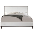 Pemberly Row Modern Wooden Bed in Light Gray and White and Brown