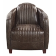 Pemberly Row Upholstered Leather Chair in Antique Slate/Brown