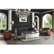Pemberly Row Upholstered Leather Chair in Antique Slate/Brown