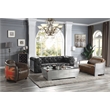 Pemberly Row Upholstered Leather Chair in Antique Slate/Brown