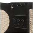 Pemberly Row 2-door Rectangular Wine Cabinet with Rattan Insert in Black