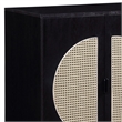 Pemberly Row 2-door Rectangular Wine Cabinet with Rattan Insert in Black