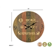 Pemberly Row Contemporary Solid Wood Wall Clock in Brown/Green