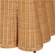 Pemberly Row Contemporary Bohemian Honey Scallop Rattan Ottoman