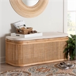 Pemberly Row Contemporary Bohemian Natural Rattan Storage Bench