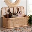 Pemberly Row Contemporary Bohemian Natural Rattan Storage Bench