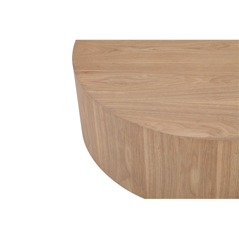 Pemberly Row Contemporary Solid Wood Coffee Table in Ash Finish