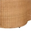 Pemberly Row Contemporary Bohemian Honey Scallop Rattan Coffee Table