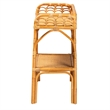 Pemberly Row Modern Bohemian Natural Rattan 2-Tier Console Table