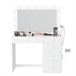 Pemberly Row Vanity Makeup Desk White Basic Knobs Manufactured Wood