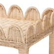 Pemberly Row Bohemian Scallop Natural Rattan and Mahogany Side Table