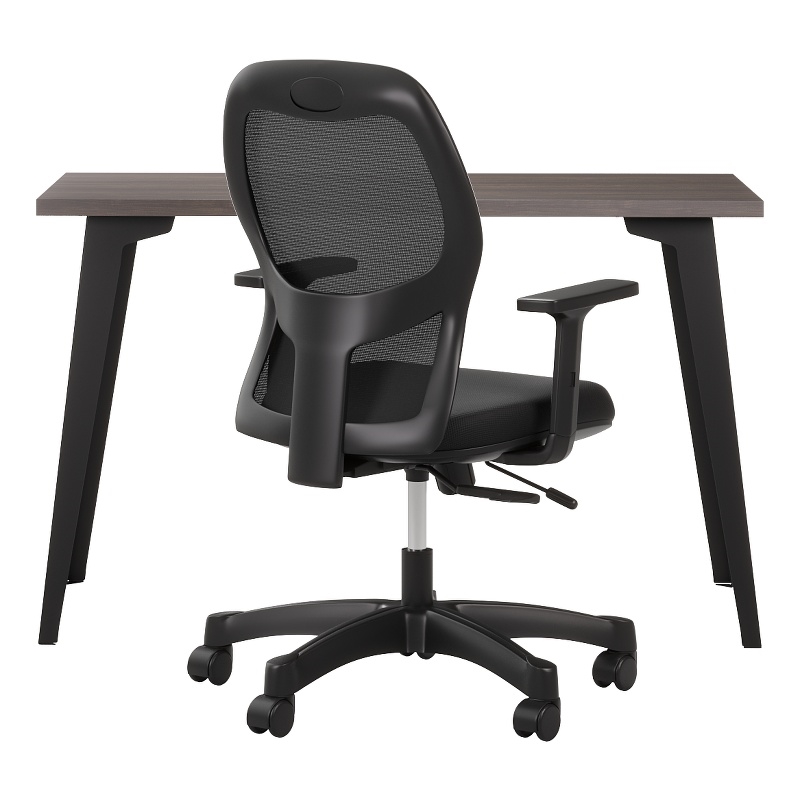 Pemberly Row Office Bundle Starter Pack - Black / Mesh / Trail Walnut