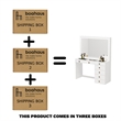 Pemberly Row White Makeup Vanity with 7 Drawers and Mirror Golden Knobs