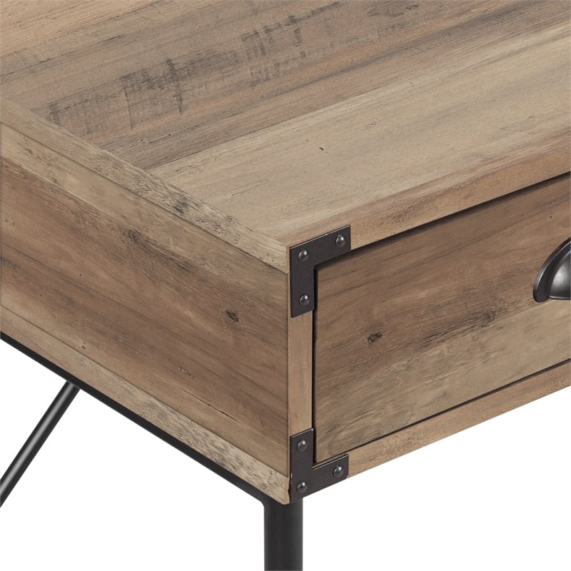 Pemberly Row 3-Drawer Modern Engineered Wood Writing Desk in Rustic Oak