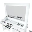 Pemberly Row Modern White Vanity 7 Drawers LED Lights Crystal Ball Knobs