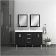 Pemberly Row Modern Engineered Wood Bathroom Vanity in Black