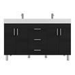 Pemberly Row Modern Engineered Wood Bathroom Vanity in Black