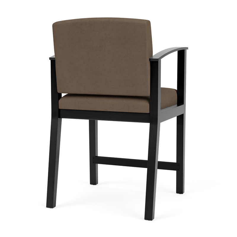 Pemberly Row Modern Reception Hip Chair in Black/Castillo Brown