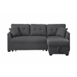 Pemberly Row Sleeper fabric Sofa Sectional w Reversible Storage DARK GRAY
