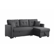 Pemberly Row Sleeper fabric Sofa Sectional w Reversible Storage DARK GRAY