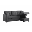 Pemberly Row Sleeper fabric Sofa Sectional w Reversible Storage DARK GRAY