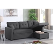 Pemberly Row Sleeper fabric Sofa Sectional w Reversible Storage DARK GRAY
