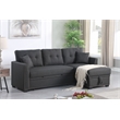 Pemberly Row Sleeper fabric Sofa Sectional w Reversible Storage DARK GRAY