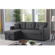 Pemberly Row Sleeper fabric Sofa Sectional w Reversible Storage DARK GRAY