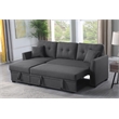 Pemberly Row Sleeper fabric Sofa Sectional w Reversible Storage DARK GRAY